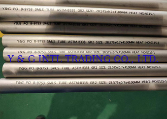 Tubo de titânio sem costura padrão ASTM B338 com impureza de 0,1%